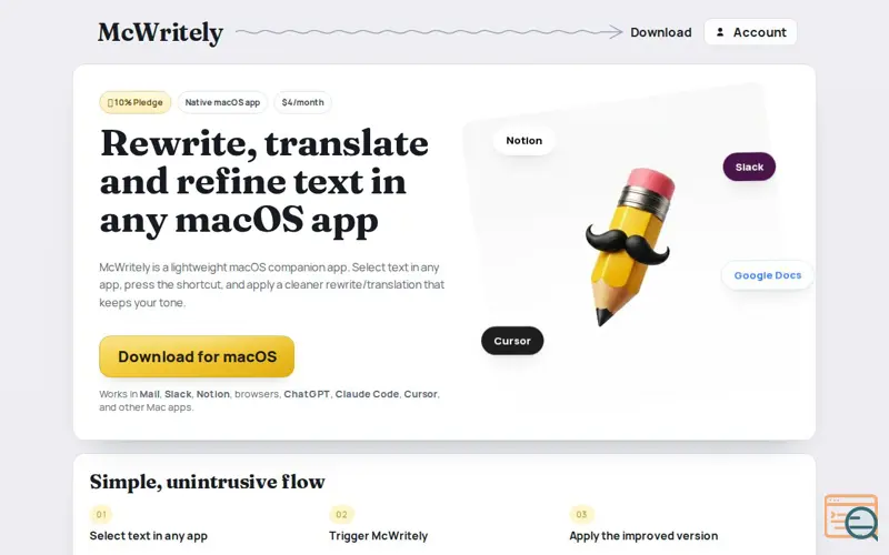 Screenshot of McWritely