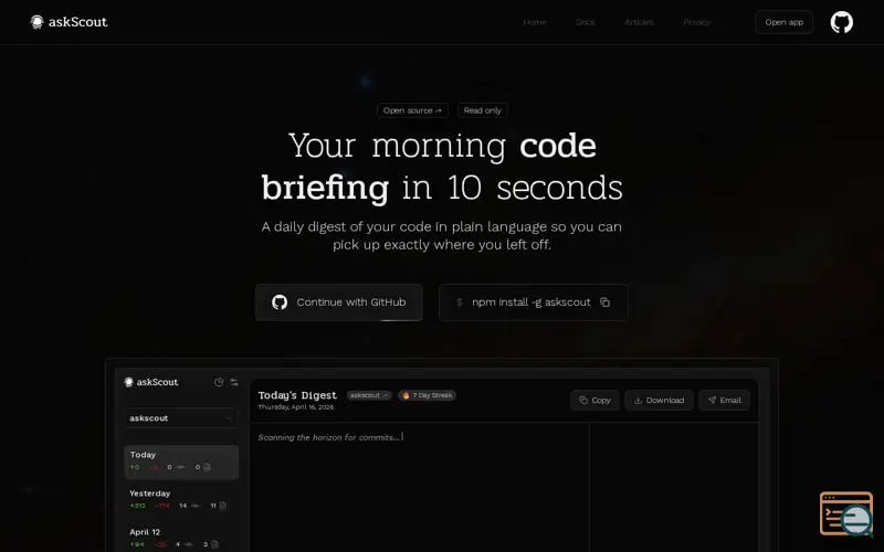 Screenshot of askScout