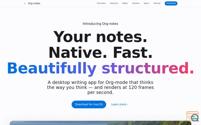 Screenshot of Org-notes-mac