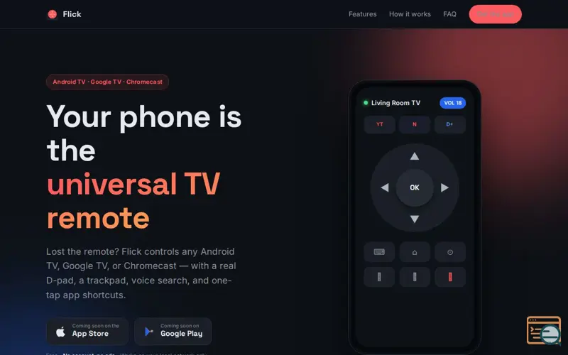 Screenshot of Flick TV Remote