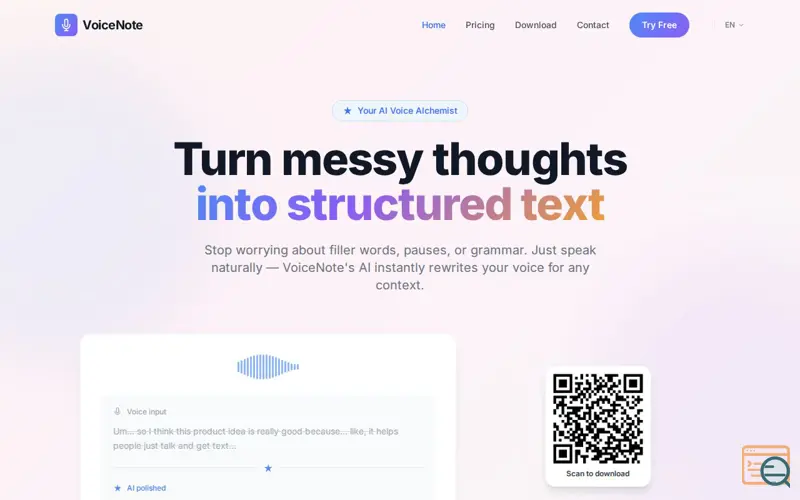 Screenshot of VoiceNote