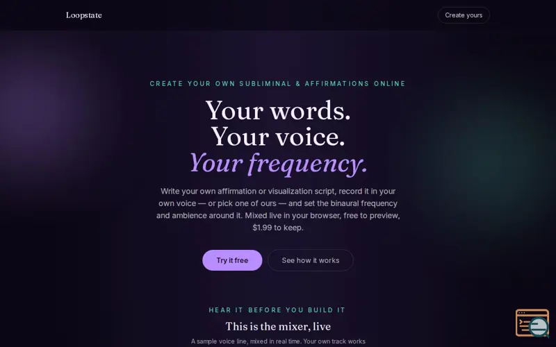 Screenshot of Loopstate