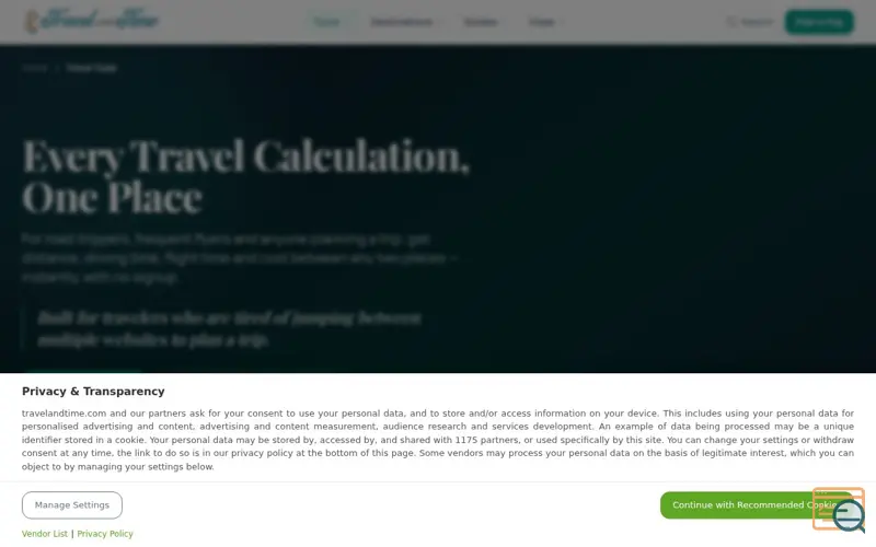 Screenshot of All in One Free Travel Calculators