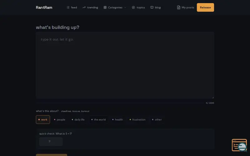 Screenshot of RantRam