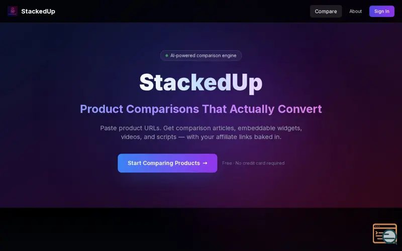 Screenshot of StackedUp AI