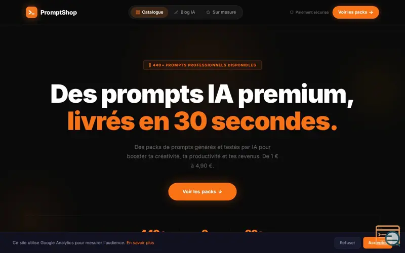 Screenshot of PromptShop