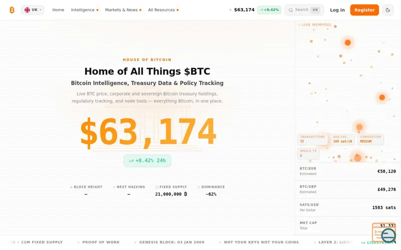 Screenshot of House of Bitcoin