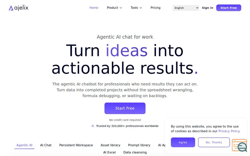 Screenshot of Ajelix AI Agent for Work