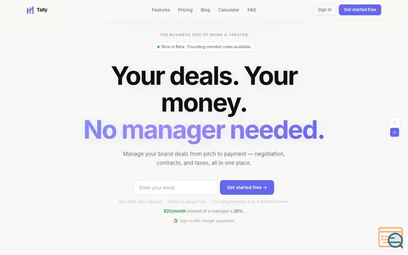 Screenshot of Tally