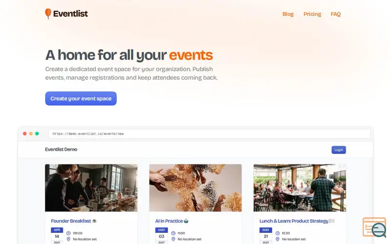 Screenshot of Eventlist