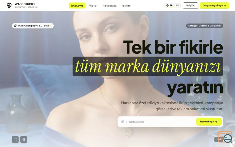 Screenshot of WASP Multi-Drop Creative Studio — AI Destekli Ürün Fotoğrafçılığı & Kampanya Motoru