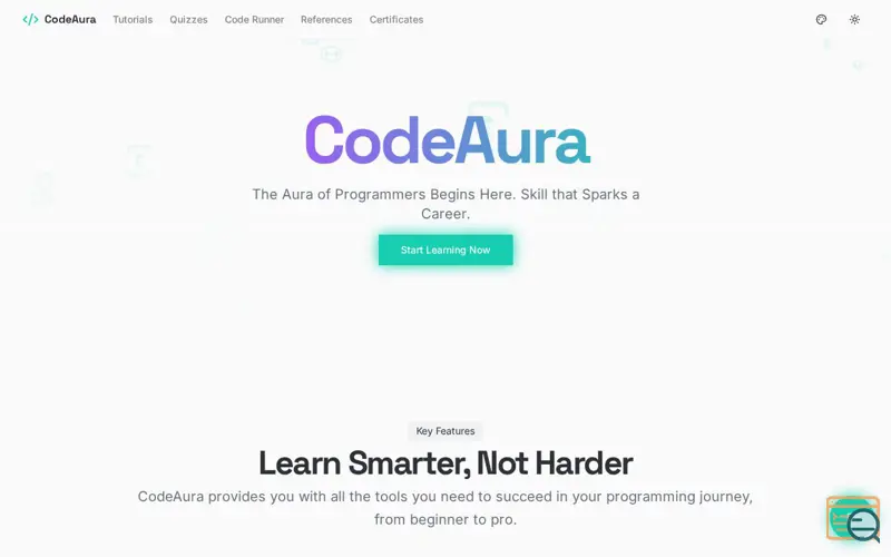 Screenshot of CodeAurix — Learn, Code, Build with AI