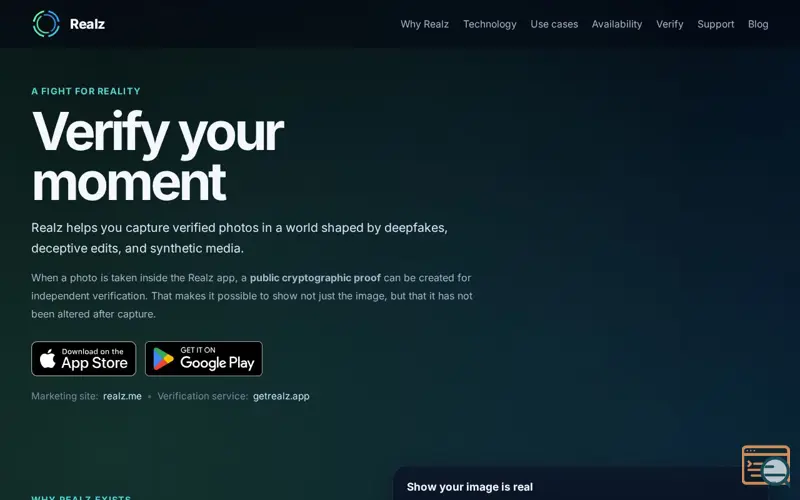 Screenshot of Realz