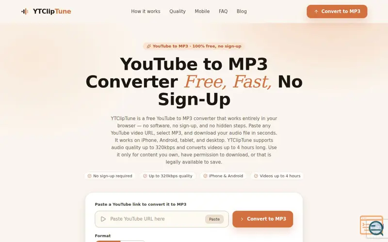 Screenshot of YTClipTune - YouTube to MP3 Converter