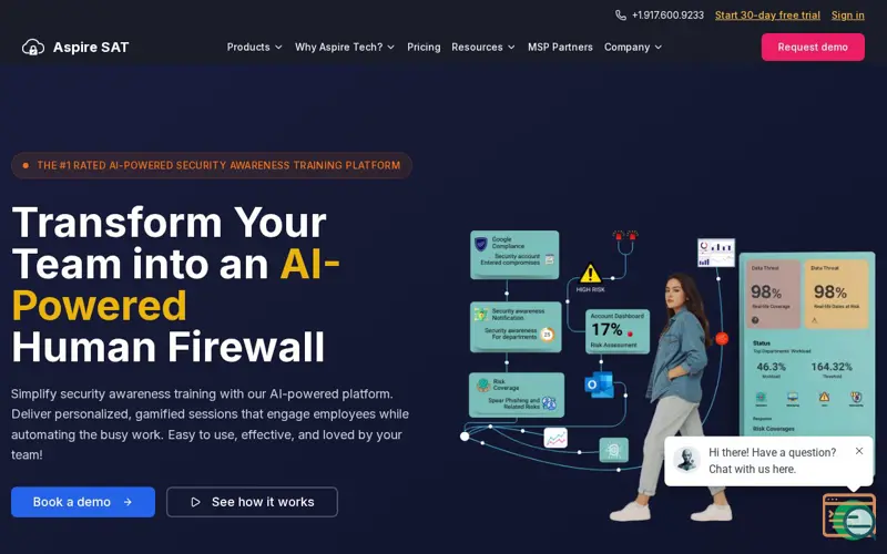 Screenshot of Aspire Security Awareness Training
