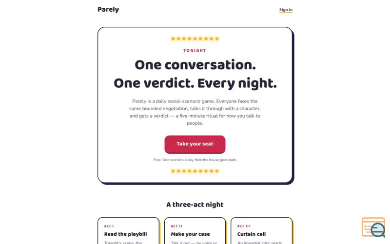 Screenshot of Parely