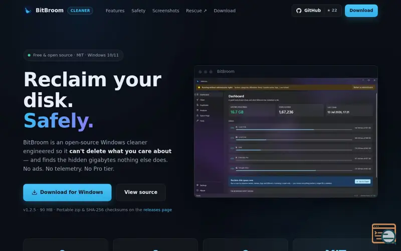 Screenshot of BitBroom Cleaner