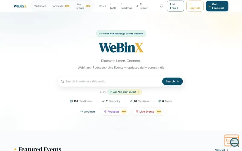 Screenshot of WebinX