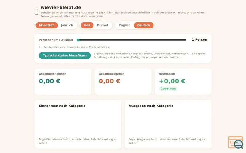 Screenshot of wieviel-bleibt.de