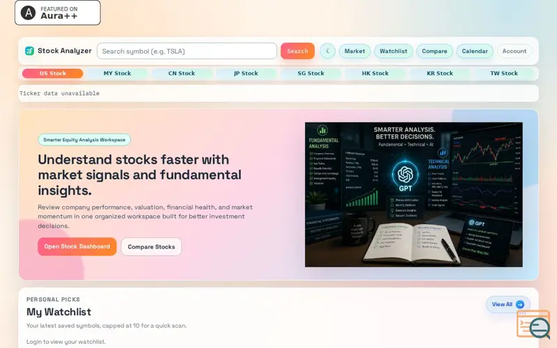 Screenshot of Stock Analyzer