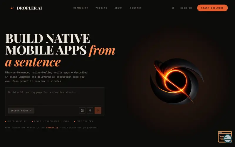 Screenshot of Dropler.AI (No code tool)