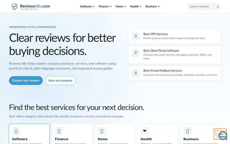 Screenshot of ReviewsAlly.com