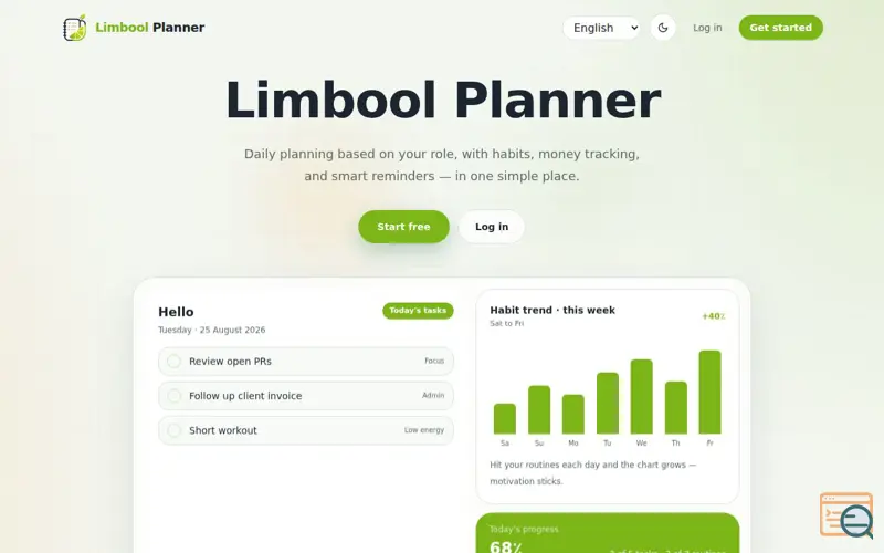 Screenshot of Limbool Planner
