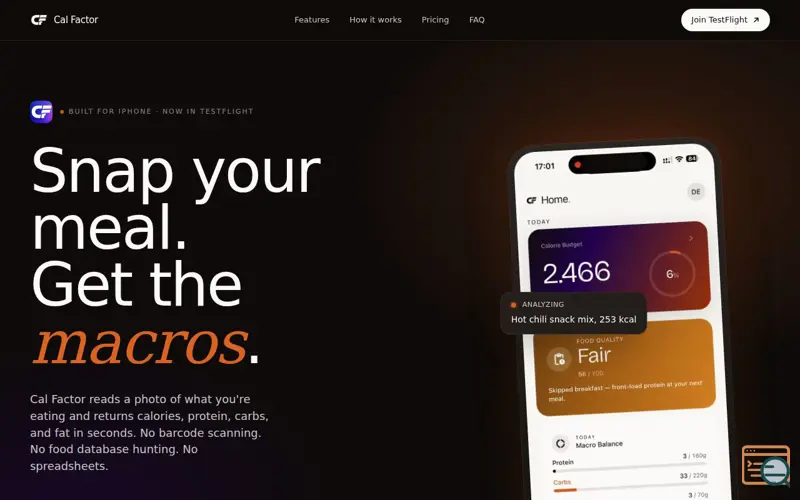 Screenshot of Cal Factor