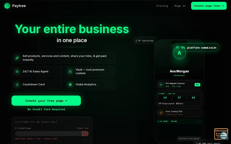 Screenshot of Paytree