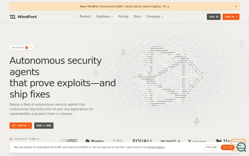 Screenshot of MindFort, a launch using Sovrn