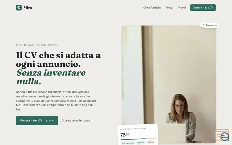 Screenshot of Mira