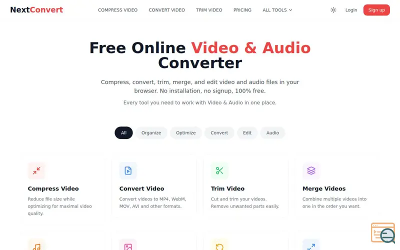 Screenshot of NextConvert - Online Media Converter