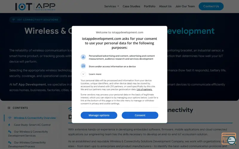 Screenshot of Wireless Solutions Development Company