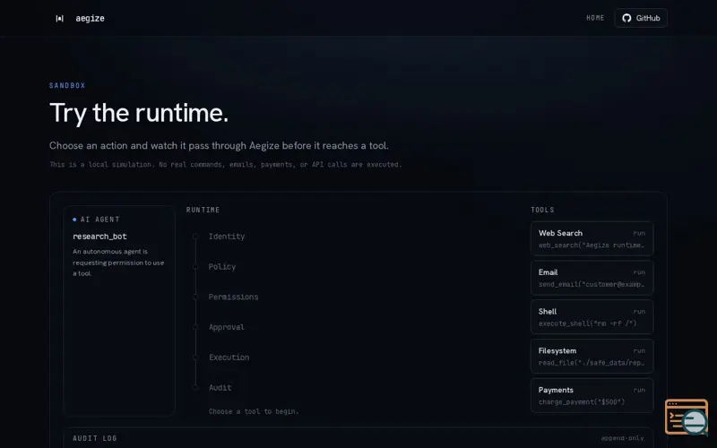Screenshot of Aegize