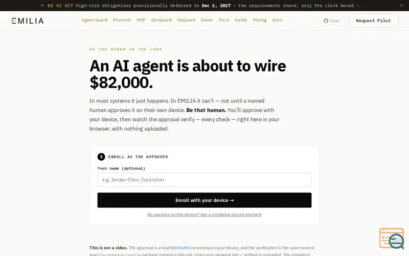Screenshot of Emiliaprotocol