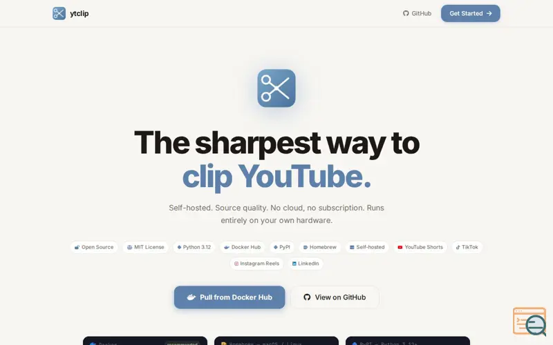 Screenshot of ytclip