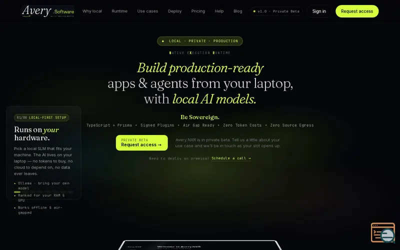 Screenshot of Avery NXR