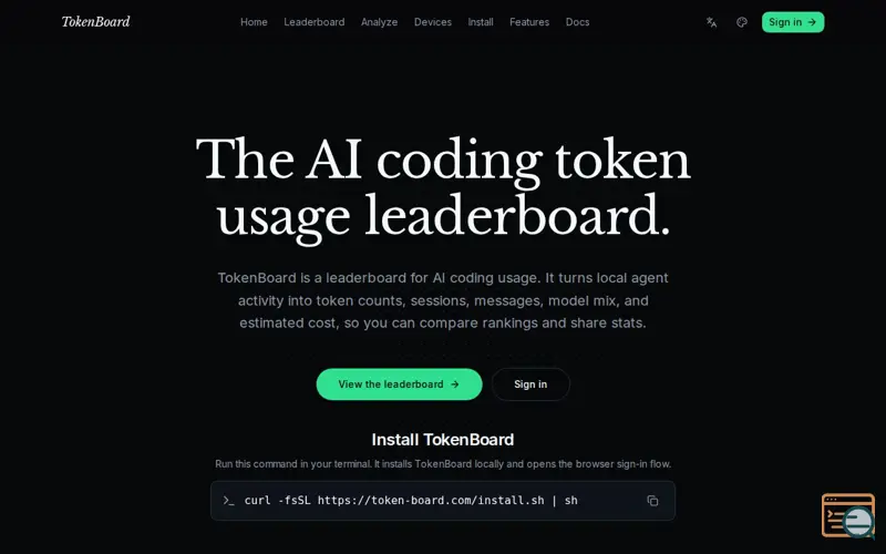 Screenshot of TokenBoard