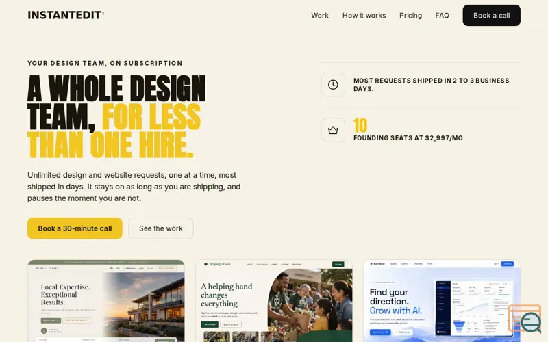 Screenshot of InstantEdit Designs | Your Best Website Is Already Designed