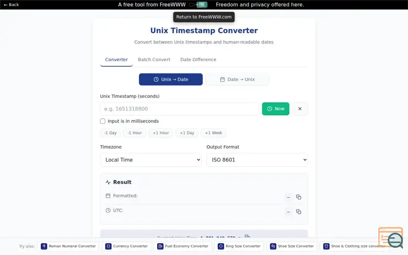 Screenshot of Date Converter