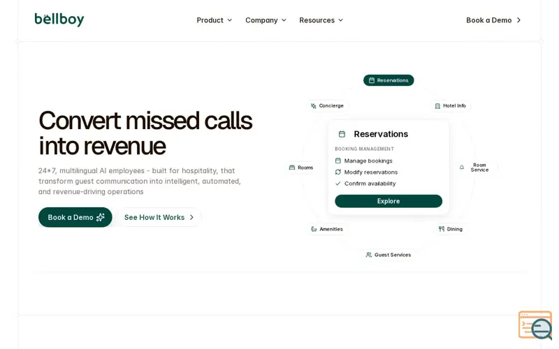 Screenshot of bellboy, a launch using Domain.com DNS