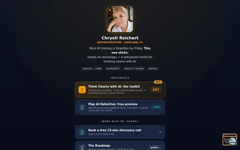 Screenshot of Think Clearly With AI Toolkit