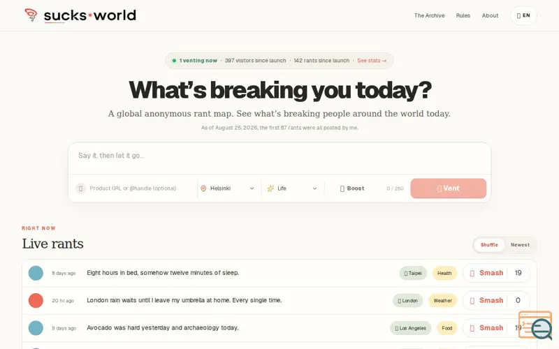 Screenshot of sucks.world