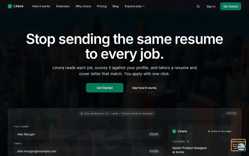 Screenshot of Linora