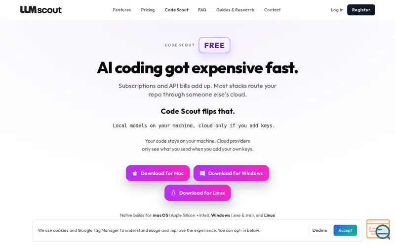 Screenshot of Code Scout – Free Local AI Coding Agent