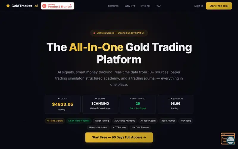 Screenshot of GoldTracker AI