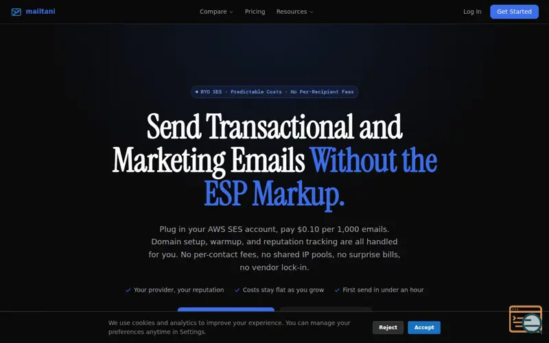Screenshot of mailtani