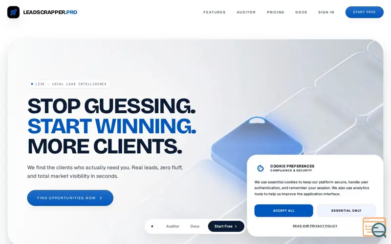 Screenshot of LeadScrapper Pro