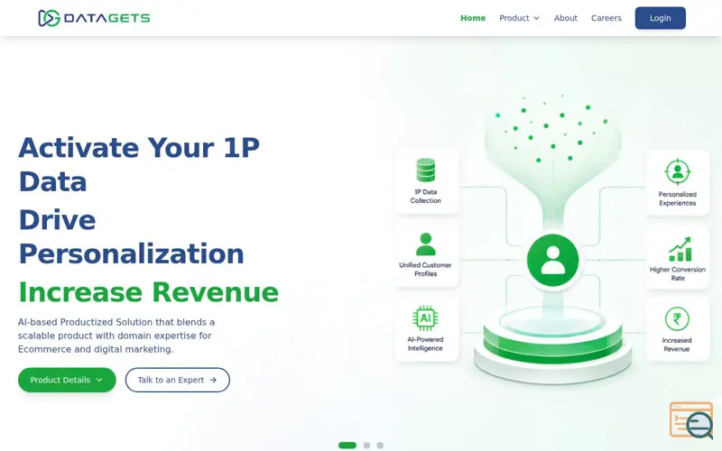 Screenshot of Datagets.ai