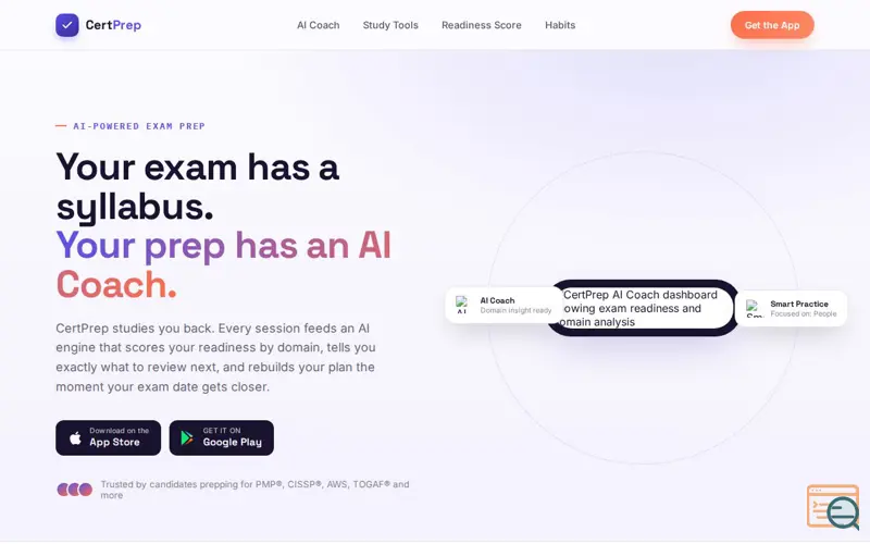 Screenshot of CertPrep – AI Certification Coach
